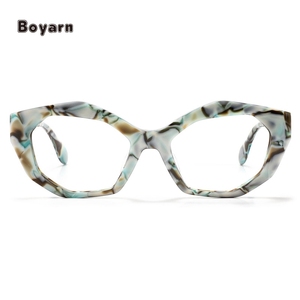 Monturas de Gafas Ópticas Rectangulares de Acetato de Lujo - Diseñador HK-Boyarn HKBY1207 Monturas de Gafas Unisex para Todas las Formas de Rostro - Product Image 3
