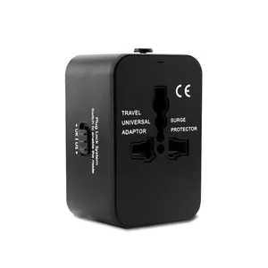 Corporate gift universal travel adapter with dual usb plug adaptor