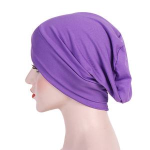 Chapeaux de <span class=keywords><strong>chimio</strong></span> bon marché de style bandeau bonnet de couchage en tissu jersey respirant de haute qualité casquettes - Product Image 5
