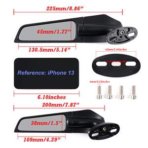 Rétroviseurs de moto réglables et rotatifs pour l'avant supérieur, compatibles avec Honda, Kawasaki, Suzuki, Yamaha, Win - Product Image 2