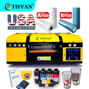 TIFFAN 17" All In 1 Small UV Printing Machine Golden Foil Film Laminating 2 In 1 Gold A4 A3 Sticker UV DTF Printer