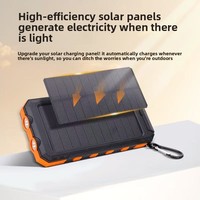 Banco de Energía Solar Multifuncional con Brújula y Protección Anticaídas, 10000mAh, Luz LED Impermeable para Exteriores, Fuente de Alimentación Portátil para Teléfono Móvil