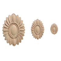 Apliques de roseta tallada en madera decorativa WOQI, onlays circulares para muebles y adornos de madera para colgar en la pared para decoración del hogar