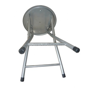 Taburete plegable de Metal redondo con asiento acolchado de vinilo, barato - Product Image 5