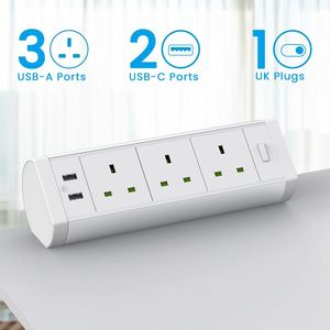 Toma de corriente de escritorio británica <span class=keywords><strong>Precio</strong></span> bajo Venta al por mayor Tomas de corriente múltiples con puerto USB Cable de extensión de 3m/9,84 pies - Product Image 2