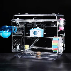 Grande borsa criceto di lusso acrilico trasparente criceto Villa cavia il mio vicino Totoro riccio piccolo animale gabbia piena - Product Image 6