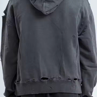 CrazyMaker hommes personnalisé pur coton sweat à capuche DTG motif de broderie endommagé décoration à la mode sweat à capuche