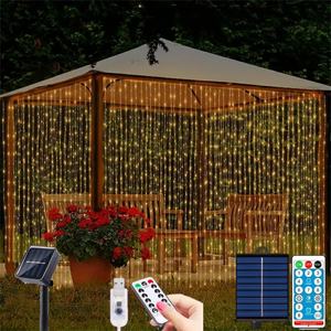 LED Solar <b>Curtain</b> Light Christmas Lights <b>Curtain</b> Garland Merry Christmas Decorations for Home Birthday Mother's Day Gifts - Product Image 5