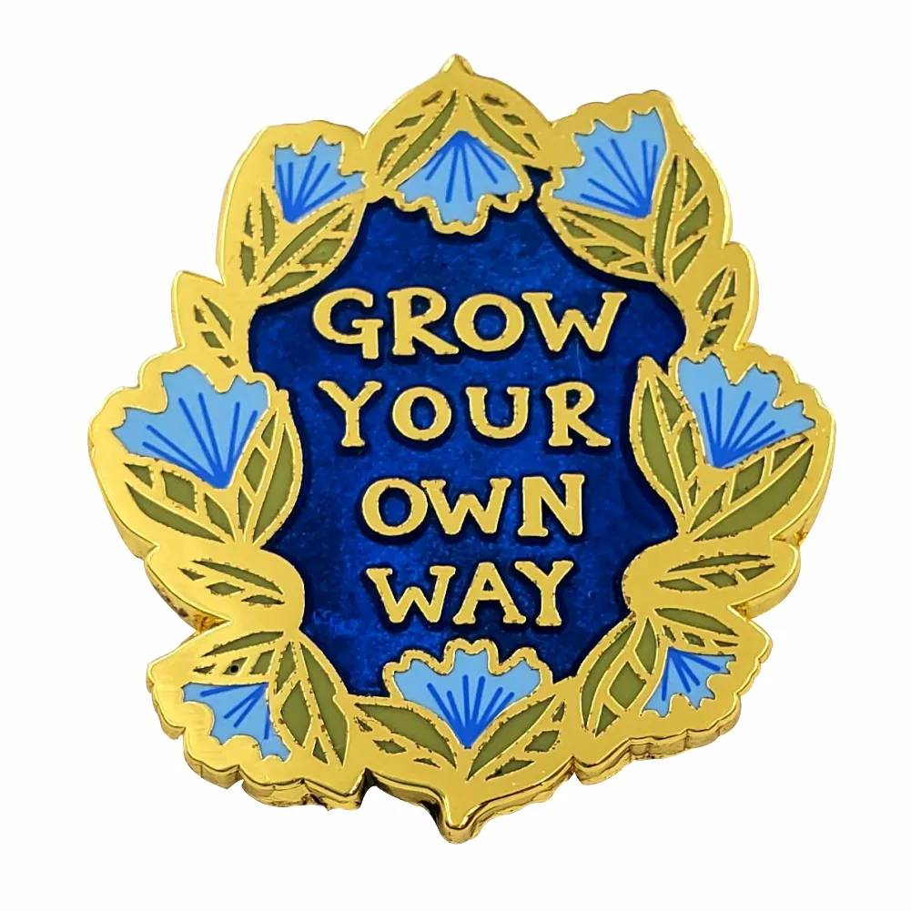 New Design Flower School Badge Metal Lapel Pin Metal Professional Custom for Girls Women Kids Gifts