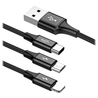 Ensemble de câbles USB C tout-en-un, connecteur en alliage de zinc, câble de charge rapide 6A pour la maison et le bureau