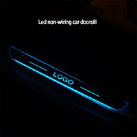 Enveloppe lumineuse de voiture avec logo Led sans fil, 5 pouces, longue pédale, lumière néon pour la porte de bienvenue, plaque de protection