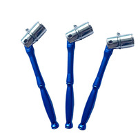 Clé de sécurité pour échafaudage à tête pivotante - Douille CRV 7/16 pouces, aluminium anodisé bleu