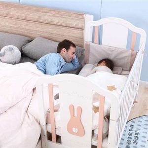 Novedades en Muebles para Bebés, <span class=keywords><strong>Cuna</strong></span> de Madera de Pino Macizo Blanca, <span class=keywords><strong>Cuna</strong></span> para Bebé, Cama Infantil de Madera con Ruedas y Cajones de Almacenamiento - Product Image 4