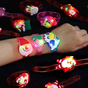 LED Glowing Santa Claus Snowman Tree <b>Adjustable</b> <b>Bracelet</b> Kids Boys Girls Hands Decorations - Product Image 4