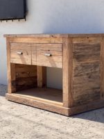 Table basse moderne en bois massif avec tiroirs, fabriquée à la main en bois d'orme du Nord, meubles de salon, KAMAL ART and CRAFT