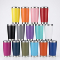 Gobelet isotherme en acier inoxydable 304 sans BPA de 20 oz, revêtement en poudre, logo et couleur personnalisés, double paroi isolée, pour les voyages, le bureau, la salle de sport