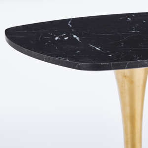 Tavolo da Pranzo Quadrato Tulip con Base in Metallo Dorato da 24 Pollici, Tavolo Moderno da Bistrot per 2-4 Persone - Product Image 4