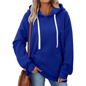 Sudadera con Capucha para Mujer FOXA, Sudadera de Forro Polar de Manga Larga con Bolsillo Tipo Canguro, Diseño Transpirable con Hombros Caídos - Product Image 2