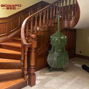 Escalera de ático de madera maciza de roble personalizada moderna, pasamanos de casa entera pintados en francés blanco para Villa, hoteles, apartamentos, directo de fábrica - Product Image 3