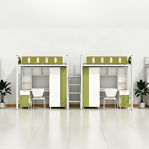 Lit superposé pour étudiant avec bureau intégré pour dortoir scolaire - Product Image 1