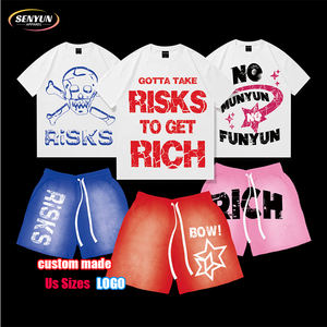 <span class=keywords><strong>Tuta</strong></span> da jogging con Logo ricamato personalizzato <span class=keywords><strong>tuta</strong></span> sportiva sportiva <span class=keywords><strong>tuta</strong></span> <span class=keywords><strong>pantaloncini</strong></span> taglie forti 2 pezzi T-Shirt e <span class=keywords><strong>pantaloncini</strong></span> da uomo - Product Image 2