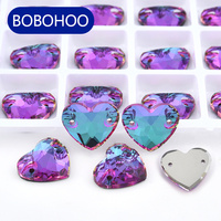 BOBOHOO Offre Spéciale strass coudre sur K9 verre coeur forme Bling diamant cristal strass coudre sur les femmes robe vêtements Applique