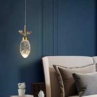 Lustre en cristal entièrement en cuivre PM, idéal pour chambre à coucher, chevet, hôtel, restaurant, chambre d'hôtes, bar, modèle de designer, petite suspension de luxe