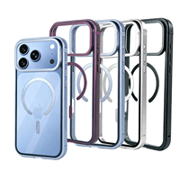 Étui de téléphone magnétique en alliage d'aluminium avec dos transparent en PC pour iPhone 18 Pro Max