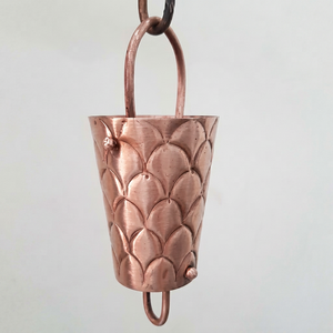 Copper Rain Chains Cup Design Decorative Outdoor Gutter Chain Water <b>Feature</b> <b>Garden</b> Home Exterior Hanging Rainwater Home Decor - Product Image 1
