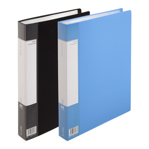 Comix Clear Book A4 60 Pockets Plastic <b>File</b> Organizer Office <b>Document</b> Tray Blue And Black - Product Image 1