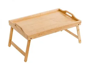 접이식 다리가있는 대나무 침대 플래터 테이블 아침 식사 트레이 다목적 서빙 트레이 휴대용