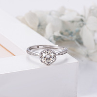 Bague en argent sterling S925 pour femme, moissanite 1 carat, six griffes, moissanite ronde, pour l'exportation