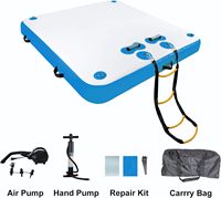 Plateforme flottante gonflable en PVC personnalisée en usine, tapis de natation avec pompe à air électrique, extérieur