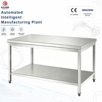 Table de travail en acier inoxydable de qualité commerciale, table de préparation pour la restauration, table de travail robuste pour la cuisine, fabrication directe d'usine