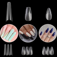 Gelsky – faux ongles professionnels en Gel souple, pointe d'ongle courbe C, pointe d'ongle en forme de cercueil