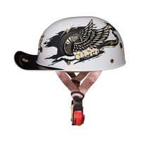 Casque de moto vintage pour adultes Casques de moto ouverts Demi-casque rétro Casquette de baseball tendance Casco