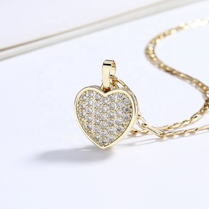 Collar con Colgante de Corazón de Latón Chapado en Oro de 18K con Circonita Cúbica Blanca Aaa, Joyería de Moda al por Mayor para Mujer - Product Image 5