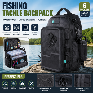 Mochila de Pesca Impermeable Personalizada con 6 Bolsillos, Bolsa de Almacenamiento de Equipo de Pesca al Aire Libre, Mochila de Gran Capacidad para Pescadores, PVC 420D - Product Image 1