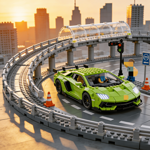 Pit Stop <span class=keywords><strong>Garage</strong></span> DIY Custom Supercar Service Station Scene Plastic BRICK Building Blocks Set for Car Enthusiast Collection Gift - Product Image 2