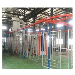 High Efficiency Compact Aluminum Profile Automatic Powder Coating Line With Reciprocator