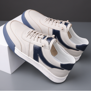 2025 chaussures de marche plates décontractées pour hommes avec doublure en cuir véritable respirant Style épais polyvalent pour le printemps nouveau - Product Image 1