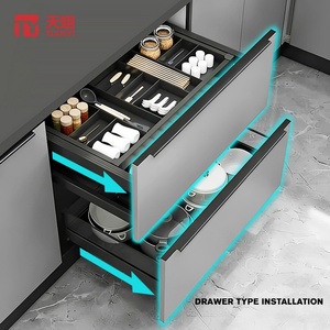 TIANYI Modern Double Layer Pull-Out Eco-Friendly Multi-Function Steel <b>Kitchen</b> Cabinet Organizer Drawer Basket - Product Image 3