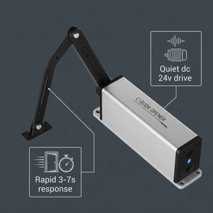Ouvre-porte battant moderne en alliage d'aluminium avec moteur DC sans balais, capacité de charge de 260 kg, utilisation facile pour les portes commerciales et hôtelières - Product Image 6