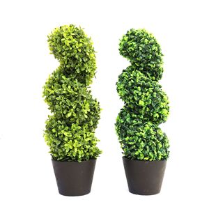Planta en maceta <span class=keywords><strong>de</strong></span> plástico <span class=keywords><strong>de</strong></span> imitación para decoración del hogar, plantas artificiales <span class=keywords><strong>de</strong></span> <span class=keywords><strong>Buxus</strong></span> topiario, espirales <span class=keywords><strong>de</strong></span> árbol, bonsái - Product Image 6