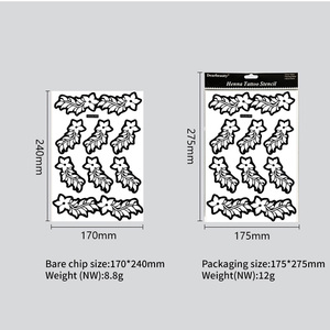 Pochoirs de tatouage creux pour mains et pieds en gros, modèles de motifs au henné, pochoirs de tatouage temporaires imperméables pour <span class=keywords><strong>peinture</strong></span> corporelle DIY - Product Image 2