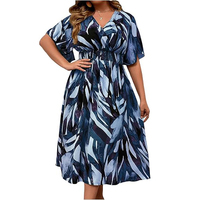 Robe mi-longue décontractée à fleurs taille haute ample pour l'été, grande taille personnalisée
