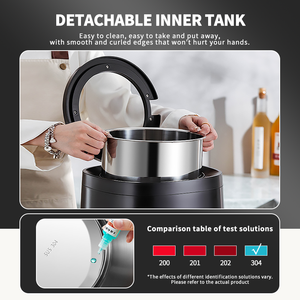 Winner หม้อต้มซุปไฟฟ้าทำจากสเตนเลสสตีล10L ลายไม้สไตล์เกาหลีหม้อต้มควบคุมดิจิตอลสำหรับบุฟเฟ่ต์ - Product Image 4