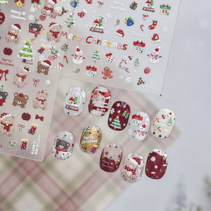 Autocollants pour ongles de Noël mignons et amusants, petite taille, hiver, autocollants adhésifs pour nail art, pour salon, DIY, manucure - Product Image 4