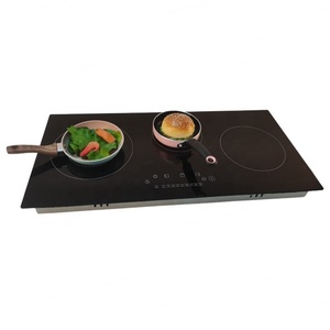 Cuisinière en céramique 3 brûleurs encastrable sous plan de travail 75CM, plaque chauffante électrique - Product Image 1