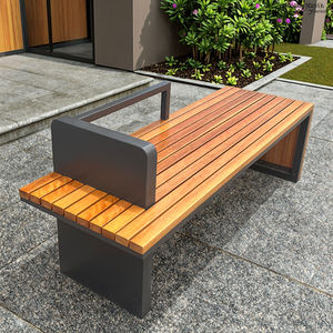 Banco moderno do estilo WPC com pernas de aço galvanizado Assentos públicos ao ar livre para parques urbanos e jardins Bancos ao ar livre do parque - Product Image 1